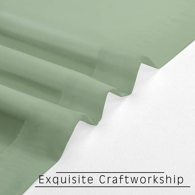 Short Sage Green Sheer Curtains 24 Inches Long 2 Panels - Image 4