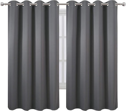 Grey Bedroom Blackout Curtains/52 x 63 Inch Long/Set of 2 Curtain - Image 2