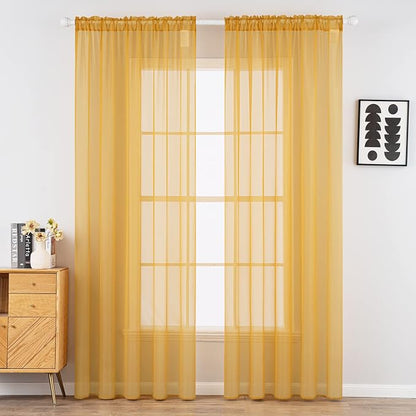 MIULEE 2 Panels Fall Sheer Curtains by MIULEE