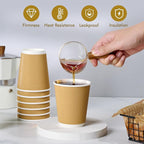 500 Pack 8 oz Paper Coffee Cups, Ripple Insulated Paper Cups, Hot Water Cups for Home, Office, Hotel, Meetings, Parties