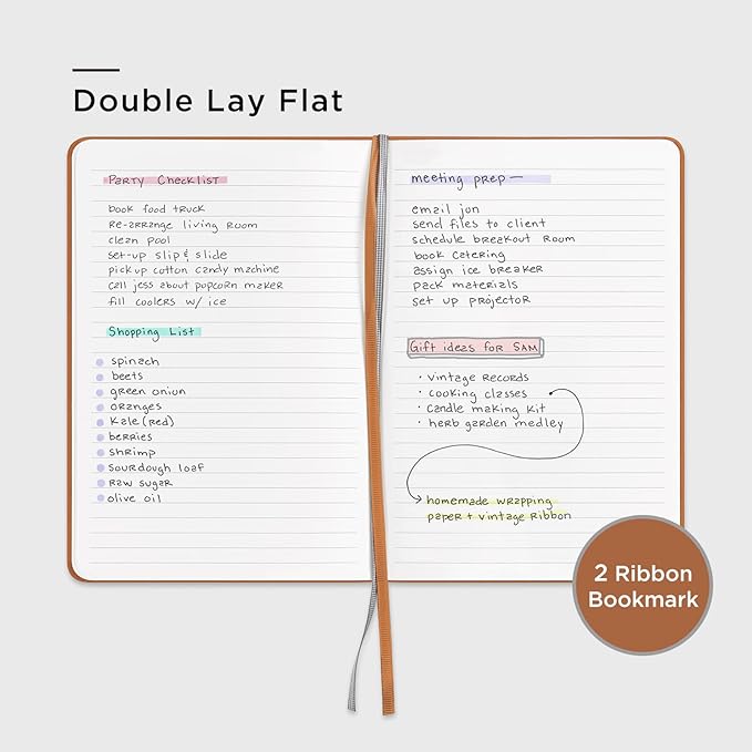 &And Per Se Lined Journal Notebook, 160 Pages, A5 5.7 x 8 inches College Ruled Thick Paper Notebook Journals for Writing, Hardcover Notebooks for Women Men Office School (1 Pack, Light Brown)