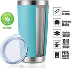 DOMICARE 20oz Stainless Steel Tumbler Bulk with Lid, Double Wall Vacuum Insulated Travel Mug, Powder Coated Coffee Cup, Light Blue, 12 Pack