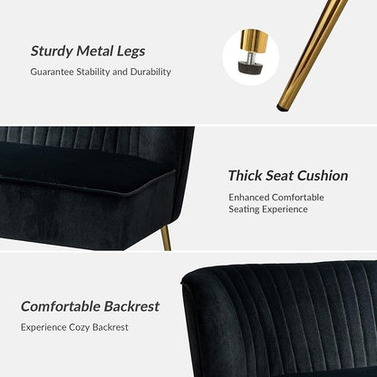 HULALA Home 3 Piece Velvet Living Room Furniture Set, Modern Comfy Upholstered - Image 5