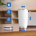 OMTech 20oz Tumblers Bulk, 12pc Stainless Steel Tumbler Set with Lid & Straw, Double Wall Vacuum Insulated Mug for Laser Engraver, Travel Coffee Mug for Hot & Cold Drinks, White Powder Coated Cup