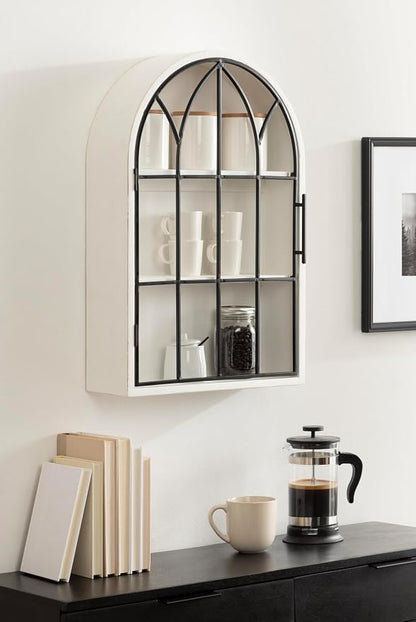 Kate and Laurel Megara Decorative Wooden Hanging Arched Wall Cabinet - Image 2
