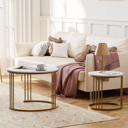 Garden 4 you Coffee Table Faux Marble Nesting Table - Image 6
