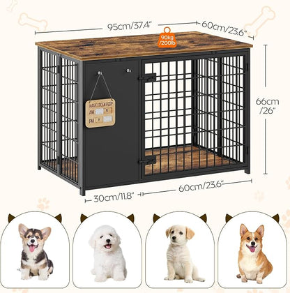 YATINEY Foldable Dog Crate Furniture, Dog Crate - Image 6