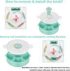 Kids' Rotating Snack Container Set – 2-Pack, Includes 1 Rotating Snack Container & 1 Round Sectioned Snack Box, BPA-Free, Dishwasher Safe, Perfect for Travel-Green