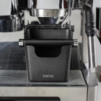 Knock Box Espresso, Stainless Steel Knock Box for Coffee Grounds, with Removable Rubber Bar and Anti-slip Pad, Small, Black