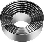 7 Pieces Stainless Steel Cookie Cutter Set Biscuit Plain Edge Round Cutters Sizes Shape Molds Ranging from 2-4.3 Inches