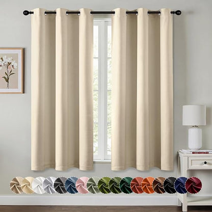 MIULEE Blackout Curtains for Bedroom 2 Panels 34 x 54 Inch Long Cream Beige | by MIULEE
