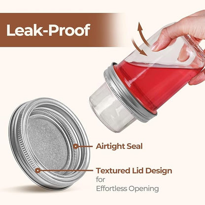 ComSaf Overnight Oats Containers with Lids (16OZ+4OZ, 2PCS) On-The-Go Dual-Laryer Yogurt Parfait Cups with Dry and Wet Separation Mason Jars for Chia Pudding Cereal Nut Fruit Meal Prep Salad