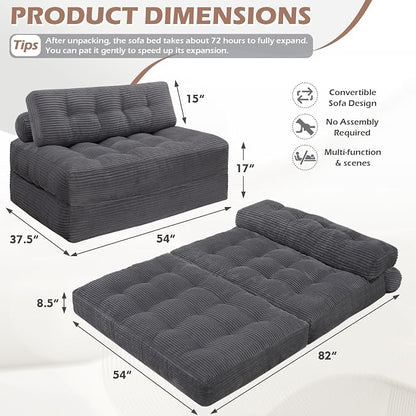 Folding Sofa Bed, Convertible Sleeper Chair - Image 2