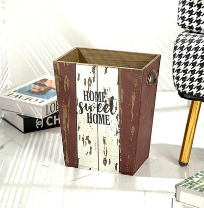 Small Wood Trash Can Wastebasket, Farmhouse Rectangular Garbage Can Waste Basket - Image 6