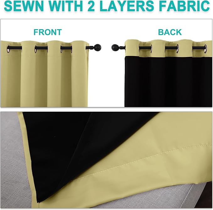 NICETOWN Total Shade Curtains and Draperies, Heavy-Duty Full Light Shading - Image 5