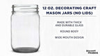 DISCOUNT PROMOS Decorating Mason Jars 12 oz. Set of 10, Bulk Pack - Glass Jars for Overnight Oats, Candies, Fruits, Pickles, Spices, Beverages - Black