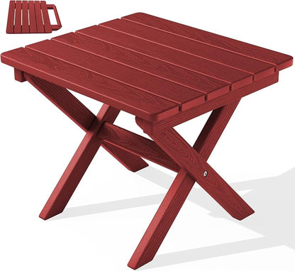 SERWALL Folding Adirondack Side Table, HDPE Small Outdoor Table, No Assembly by SERWALL