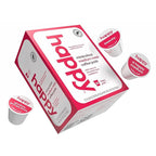 happy coffee medium roast coffee pods, 22 count, notes of chocolate & confidence, compatible with most K-cup brewers, rainforest alliance certified