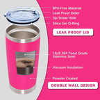 20oz Tumbler Bulk Stainless Steel Tumblers with Lid Vacuum Insulated Double Wall Travel Coffee Mug Powder Coated Tumbler Cup for Hot and Cold Drinks(Hot Pink, 1 pack)