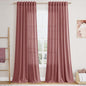 Canyon Rose Linen Curtains for Living Room 105 Inches Long Light Filtering Semi by Nanspring