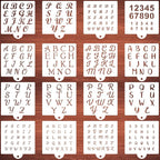Alphabet Letter Stencils for Cookies Baking - 16 Pack Letter and Number Stencil Templates for Cakes Cookies Baking, Reusable Letter Stencils for Wood Crafts Painting & Cake Cookie Airbrush Decorating