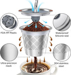 Reusable k Cup Coffee Filters,Universal stainless steel Refillable k Cups Filter Use for K 2.0 and 1.0 Coffee Makers-brewers (4pack)