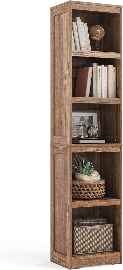 LINSY HOME 5-Shelf Bookcase, Narrow Bookshelves Floor Standing Display Storage by LINSYHOME