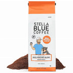 Stella Blue Ground Coffee, Miss Peaches Blend, Medium Roast, Citrus, Caramel and Fruity Notes, 100% Arabica, Ethically Sourced from Central and South America, 12 oz bag