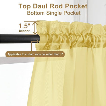 Chyhomenyc Sheer Curtains 63 Inch Length 2 Panels, Soft Airy, Rod Pocket - Image 6