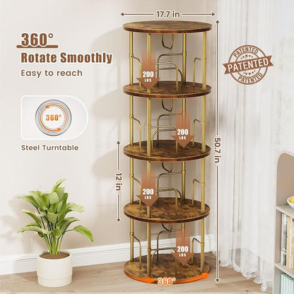 ALLSTAND Rotating Bookshelf, 4 Tier Spinning Bookshelf Tower, 360° Display - Image 2
