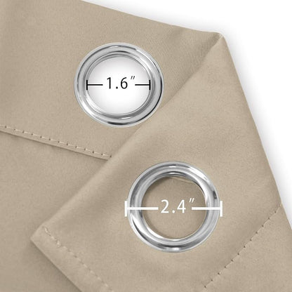 Khaki Blackout Curtains 66 x 63 Inch Length/Set of 2 Curtain Panels/Thermal - Image 5