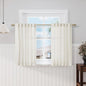Cream Linen Curtains 45 Inch Length Kitchen Bathroom Back Tab Pocke Semi Sheer by Nanspring