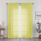 Lemon Sheer Curtains for Bedroom Living Room 72 Inches Long 2 Panels Set by OWENIE