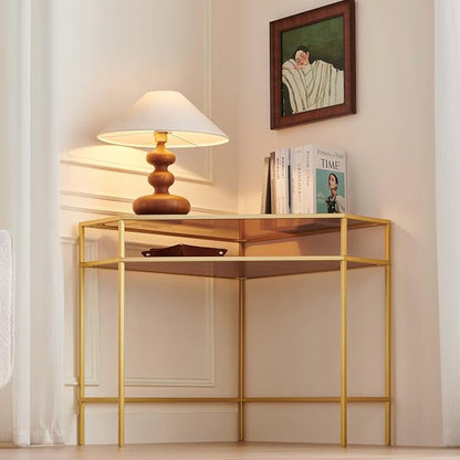 LumFurn Corner Table for Small Space, Triangle Computer Desk for Living Room - Image 4