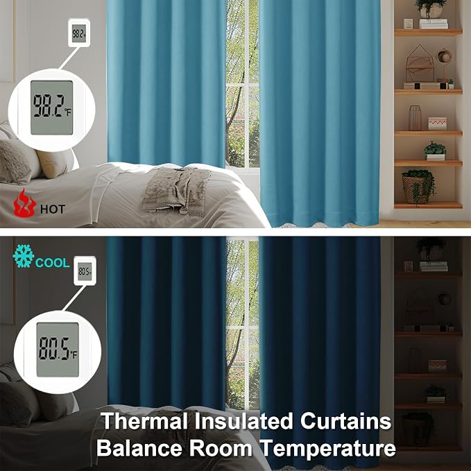 Simplebrand Ava Turquoise Blackout Curtains - Image 5