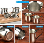 Rolin Roly 2Pcs Milk Frothing Pitcher Stainless Steel 60ml Small Bell-Shaped Creamer Mini Coffee Jug for Barista Cappuccino Espresso Cups Latte Art Pitcher