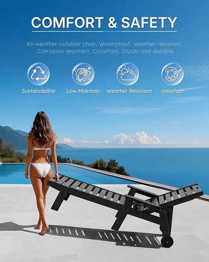 Patio Chaise Lounge Chair Set of 4, Oversize Lounge Chairs - Image 7