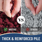 Arotive Luxury Chenille Bathroom Rug Mat, Extra Soft Thick Absorbent Shaggy Bath Rugs, Non-Slip Machine Wash Dry, Plush Bath Mats for Bathroom, Shower and Tub, 24x16, Burgundy
