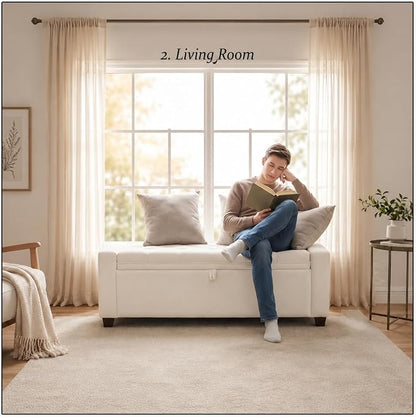 Storage Ottoman Bench for Bedroom, End of Bed Bench - Image 9