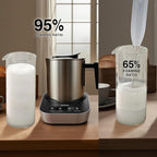 Electric Milk Frother and Steamer, 400ml(13.5oz) 4-in-1 Stainless Steel Pitcher with Auto Shut-Off, Hot & Cold Foam Maker and Milk Warmer for Lattes, Cappuccinos, Macchiato, Dishwasher Safe