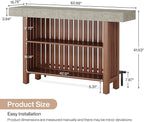 Tribesigns 63-Inch Large Home Bar Unit, 2-Tier Kitchen Island Mini Bar Height Pub Table with Footrest, Modern Coffee Bar Cabinet for Dining Room, Bistro, Living Room