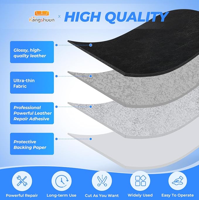 Leather Repair Patches, 17X79 Inch Self-Adhesive Leather Repair Tape, Stretch - Image 7