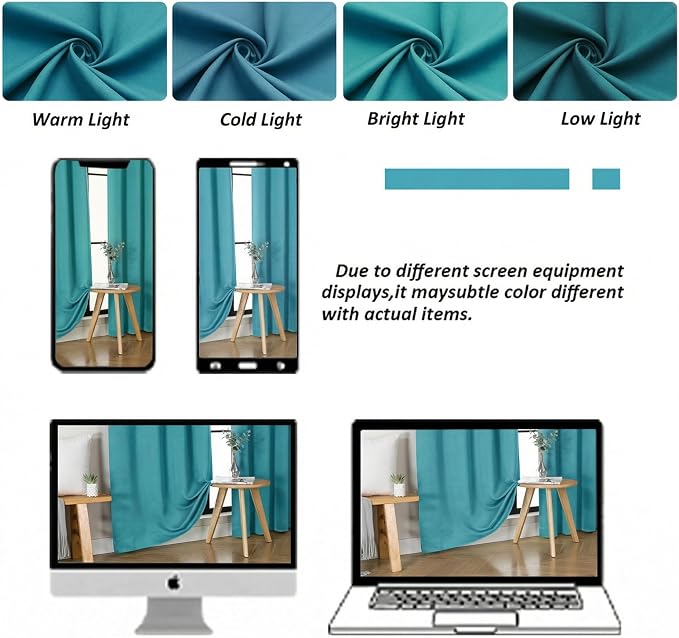 Simplebrand Ava Teal Short Blackout Curtains - Image 8