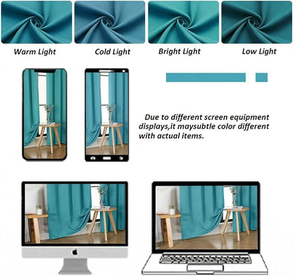 Simplebrand Ava Teal Blackout Curtains - Image 8