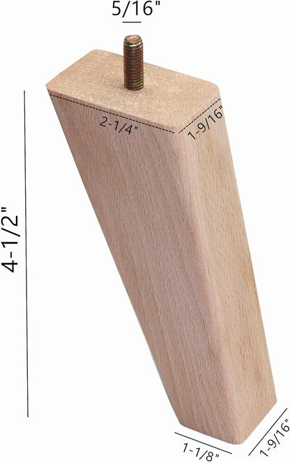 WEICHUAN Tapered Solid Beech Wood Furniture Legs - Image 2