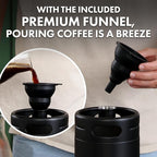 Zulay Nitro Cold Brew Maker - Nitro Cold Brew Keg with Pressure Relieving Valve & Creamer Faucet - Gift for Coffee Lovers - Nitro Cold Brew Coffee Maker for Home - Collapsible Funnel & Drip Mat