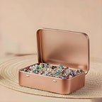 Small Metal Box With Lid-Cookie Tins Metal Tins With Lids Lens Wipes Storage Container Mini Portable Box,Empty Hinged Tin,For Organize Mint Candy Jar,Sewing (Rose Gold, 20 Pcs 3.7" x 2.4" x 0.8")