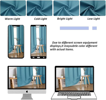 Simplebrand Ava Turquoise Short 36 Inches Blackout Curtain 2 Panels Set - Image 8