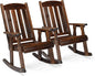 VINGLI Outdoor Rocking Chair, Heavy Duty 600 LBS Wooden Rocking Bench by VINGLI