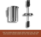 Bellemain Basting Pot & Brush Set - Silicone Basting Brush for Cooking, Smoking & BBQ Grill - Meat Baster Set